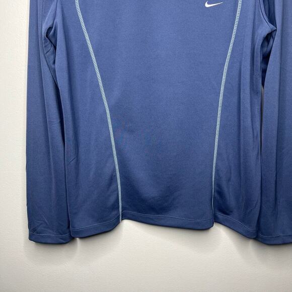 Nike Women's Performance Base Layer Long Sleeve T Shirt Size Large Blue Ski Snow - Picture 3 of 7